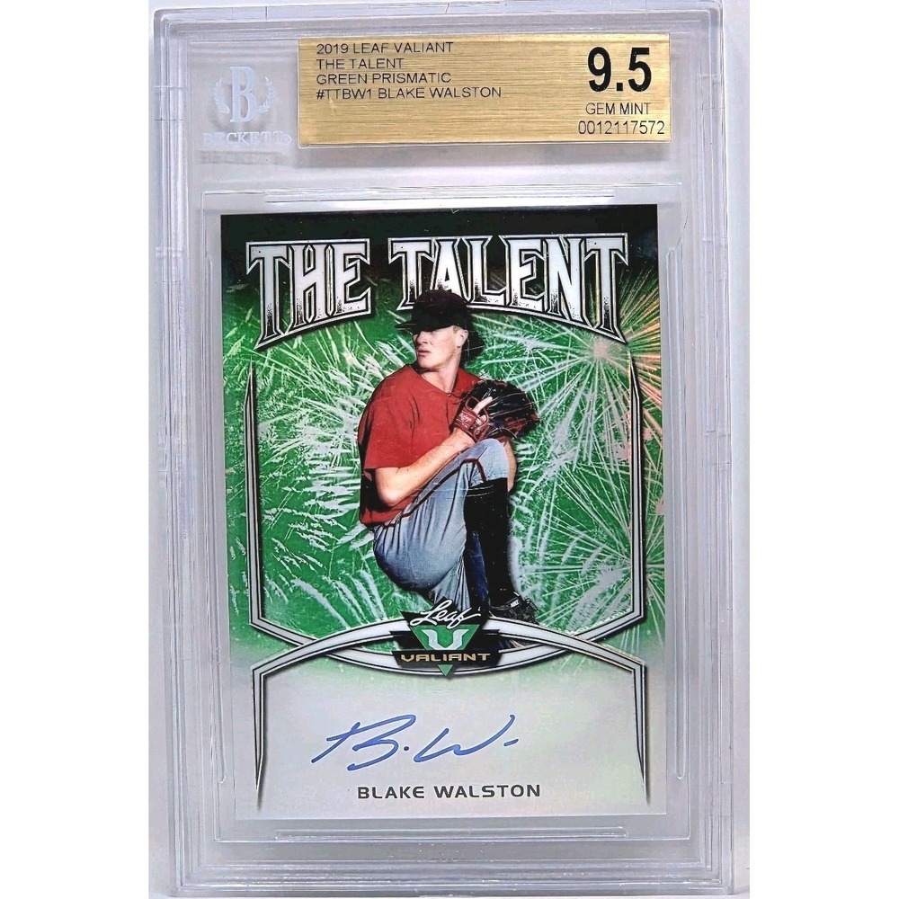 2019 Leaf Valiant The Talent Blake Walston TT-BW1 Green Prismatic /99 AU BGS 9.5
